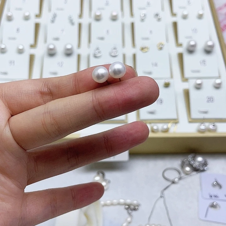 淡水珍珠耳饰银S925镶嵌灌*包