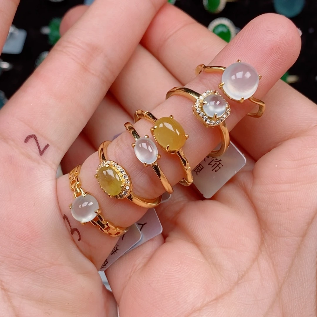 银S925镶嵌戒指翡翠日**益