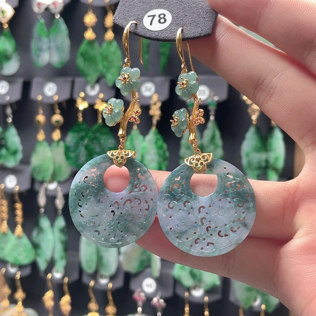 翡翠未镶嵌耳饰翡翠