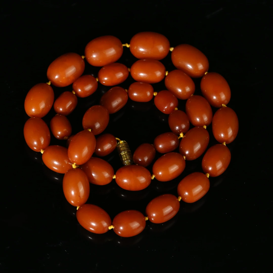 十九世纪蜜蜡橄榄珠念珠DK251207067