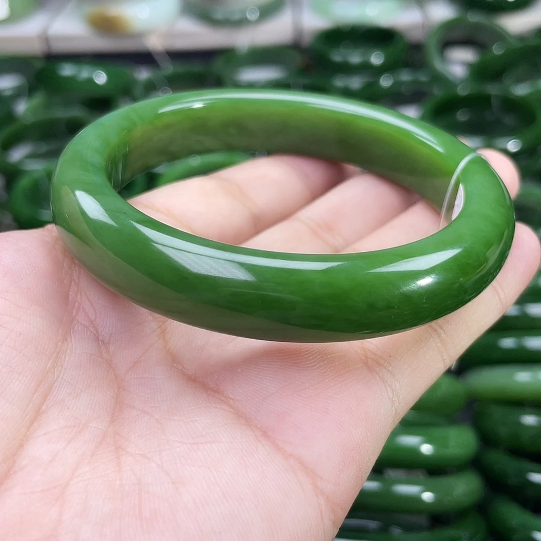 和田玉（碧玉）手镯未镶嵌山**合