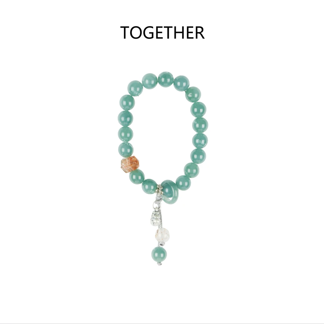 非金属陶瓷手链 【TOGETHER】仿蓝水翡翠佛公吊坠手串手链GD163