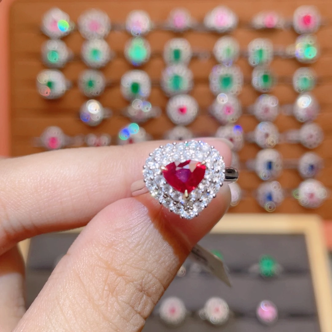 戒指红宝石18K金镶嵌1.03ct 无烧鸽血两用