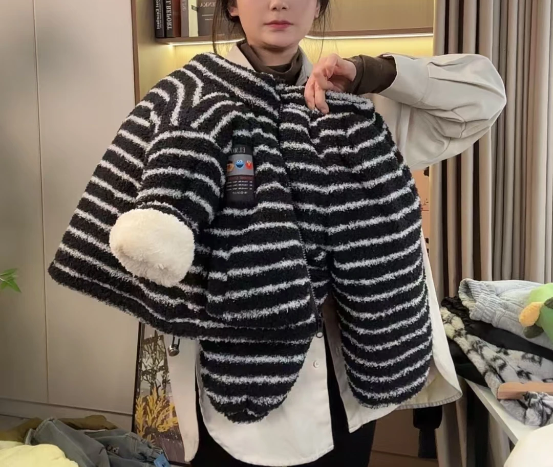 【现货3】儿童套装加厚加绒冬季立领宝宝睡衣家居服条纹两件套