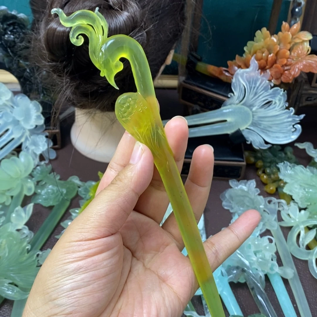 蛇纹石玉未镶嵌发饰