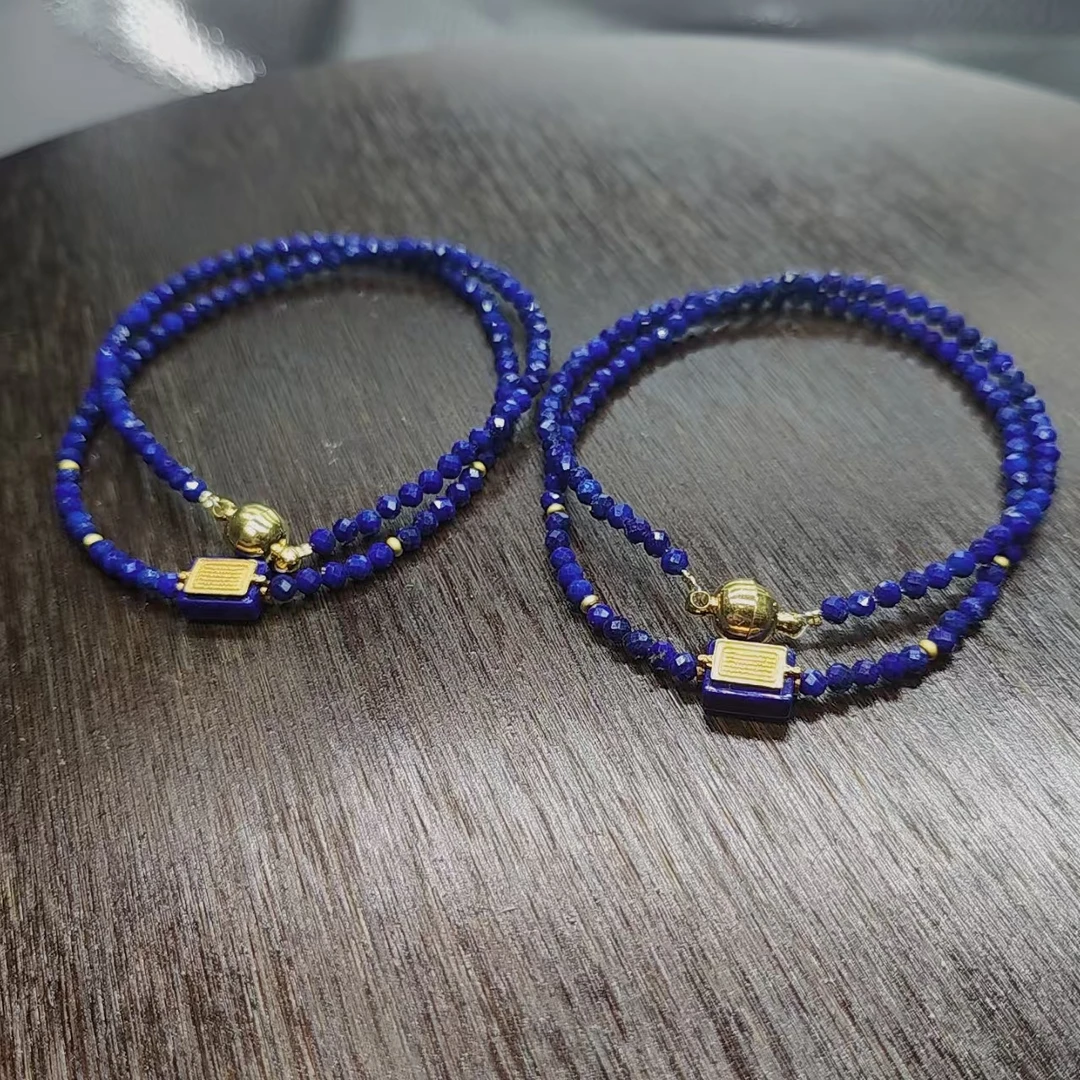 硕夏天然青金石刻面设计款项链多样性发其一LG0035