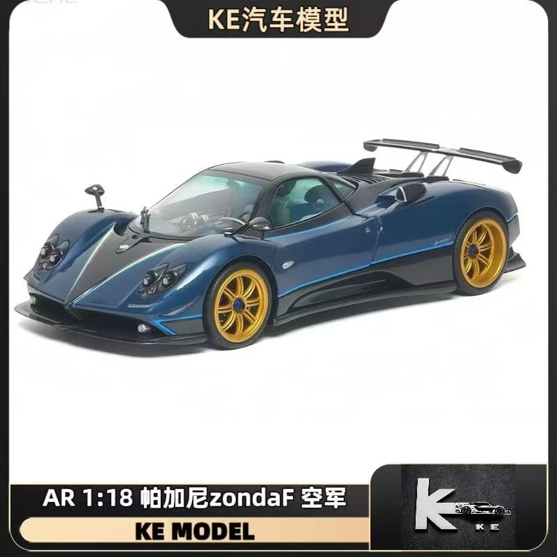 Almostreal 1:18帕加尼zonda F空军蓝碳合金全开汽车模型摆件车模