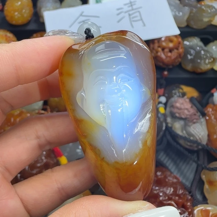 玛瑙/玉髓合金手把件