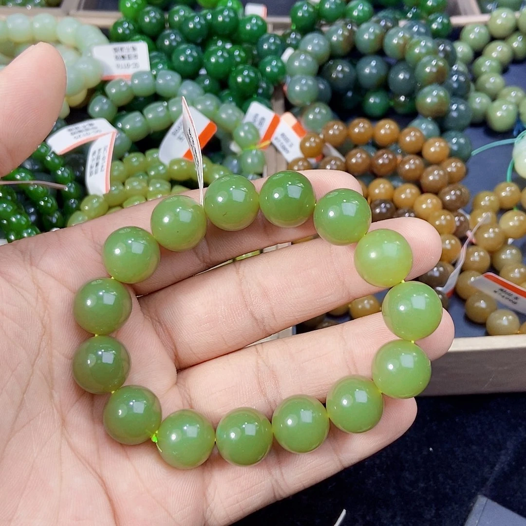 手串未镶嵌和田玉纯天然卡14新疆若羌黄口手串多样性发一