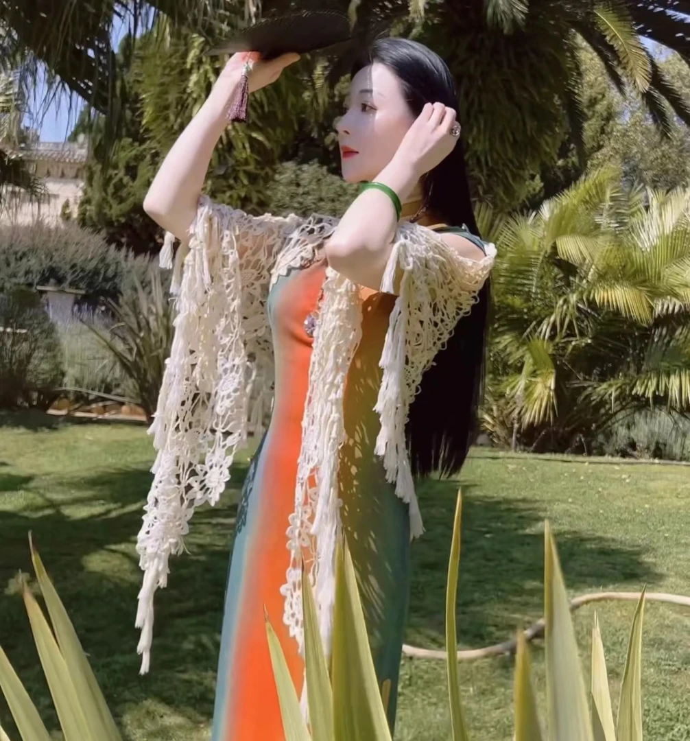 【遇见彩虹】新中式改良旗袍2025新款夏季国风小清新年轻款少女可穿