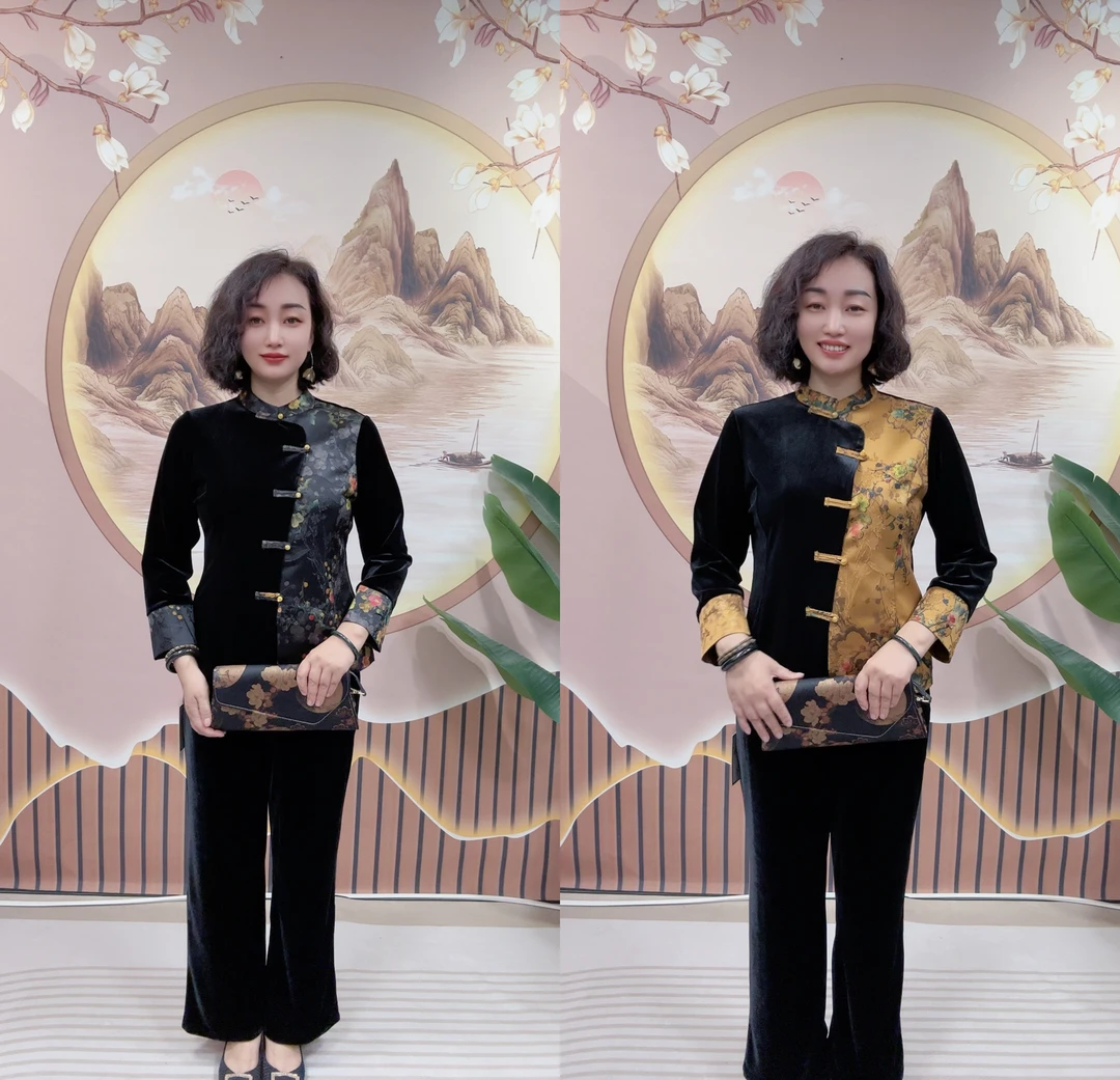 妈妈春秋国风新中式套装