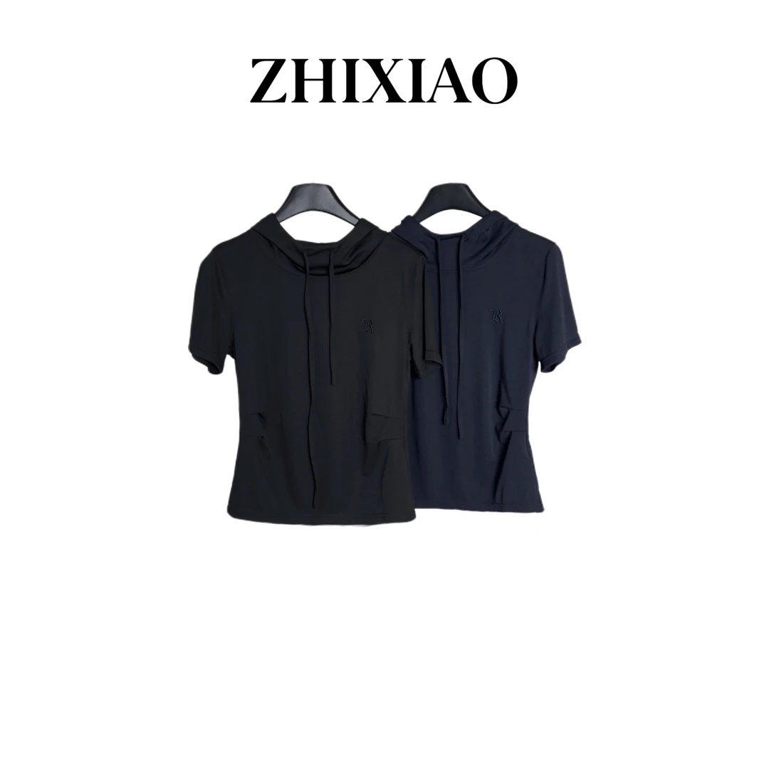 【ZHIXIAO】夏季新款：带帽短袖上衣85683