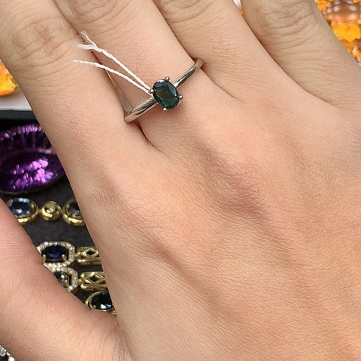 戒指银S925镶嵌蓝宝石