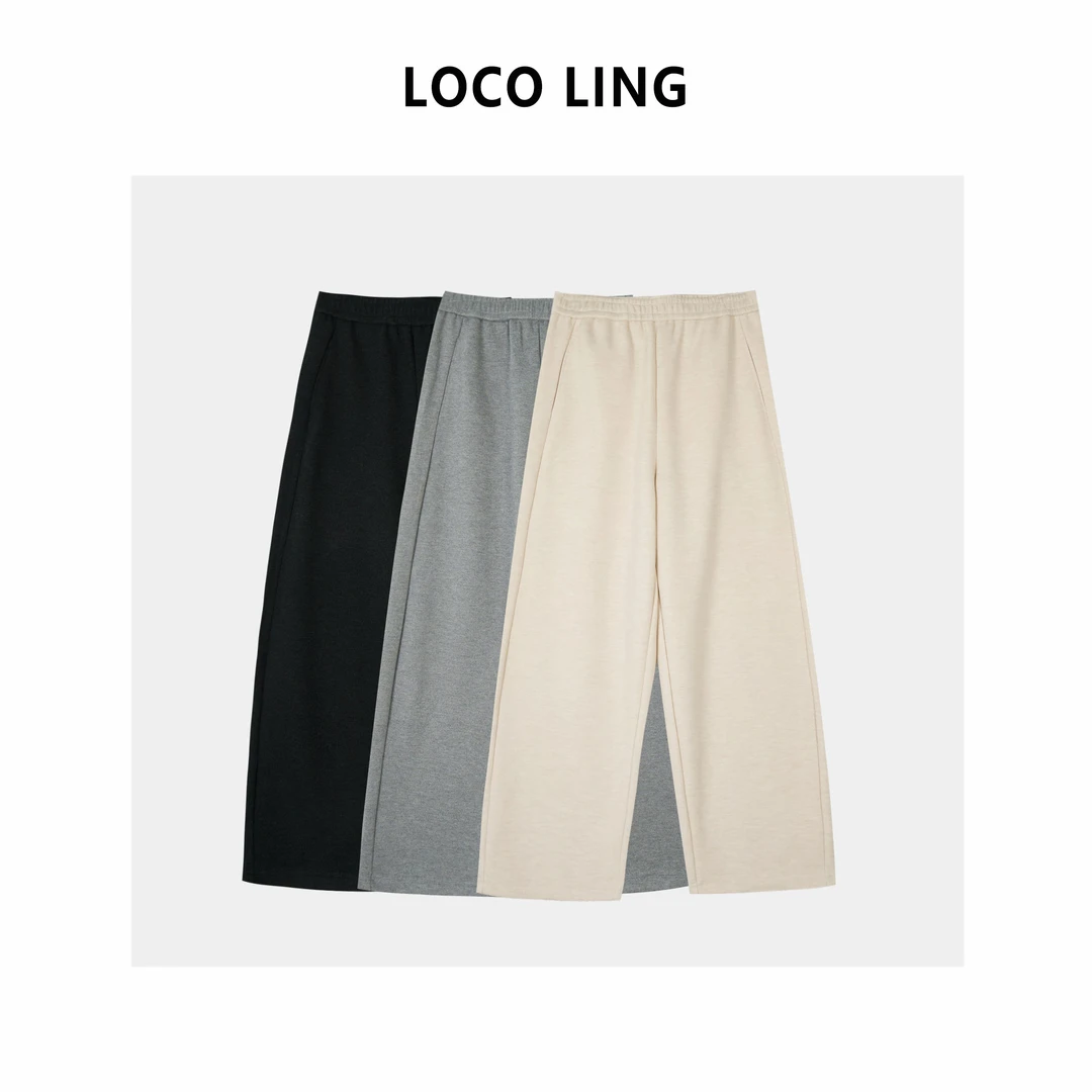 LOCO散步裤 特舒服！690克加厚山羊绒+桑蚕丝醋酸秋冬阔腿裤LOKZ82