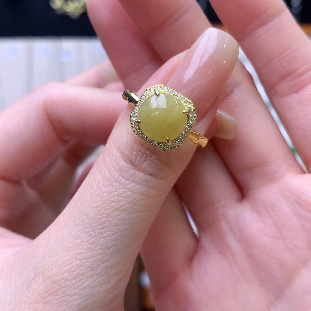 银S925镶嵌戒指翡翠