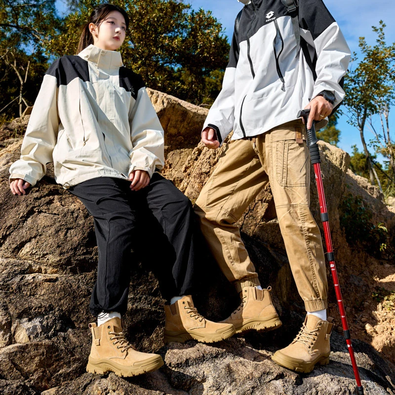 拉斯帕蒂瓦登山鞋男女情侣款复古马丁靴男高帮秋冬季工装户外真皮