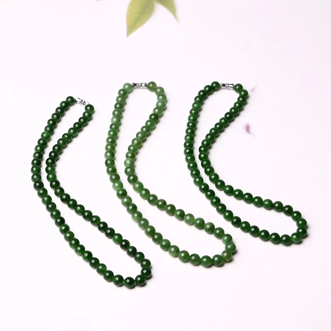 【小胖说玉】和田碧玉卡8mm爆款时尚女款妈妈链拍一发一多样性发货