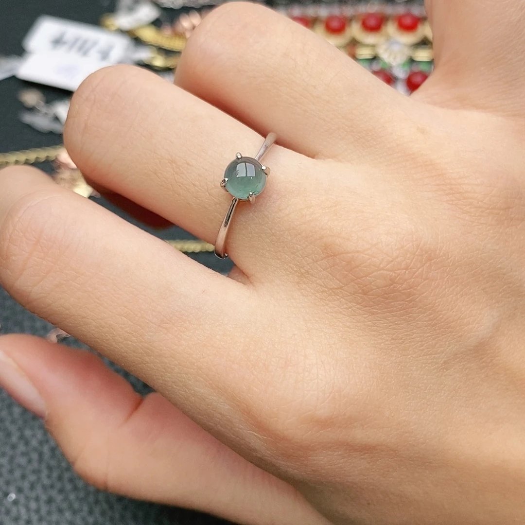 翡翠银S925镶嵌戒指