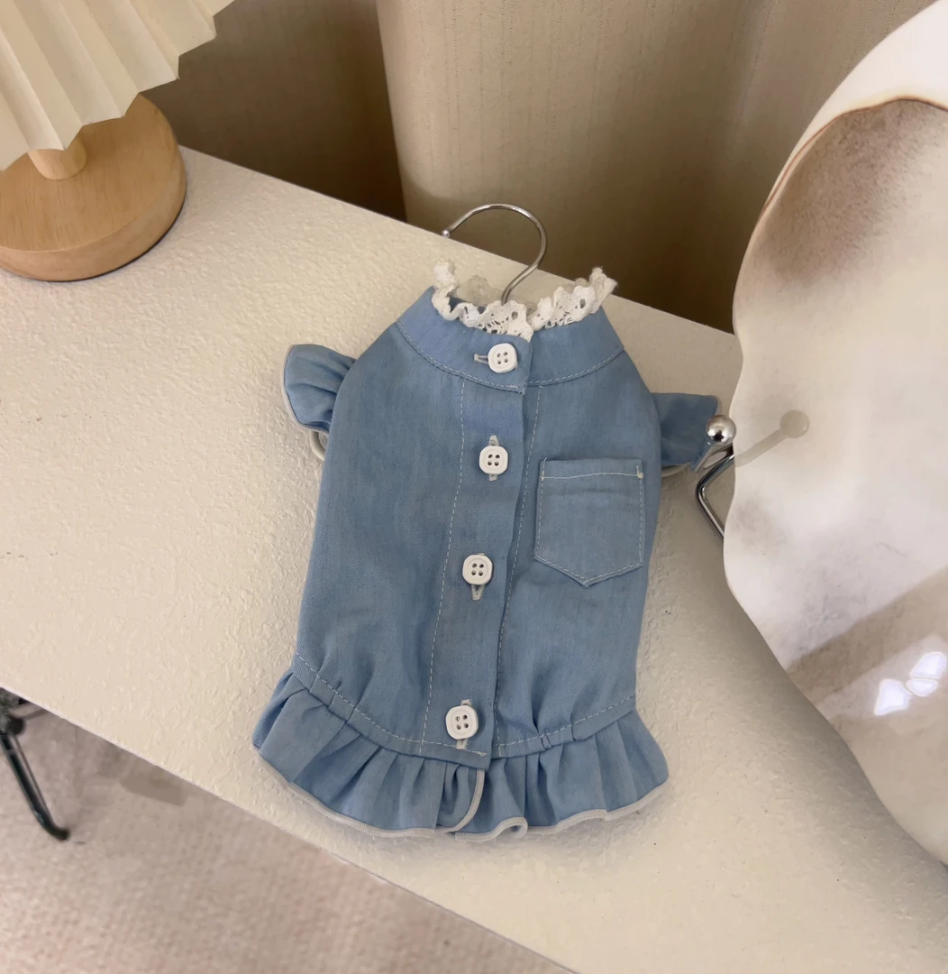 夏季型宠牛仔衬衫宠物衣服丨小饼干手作