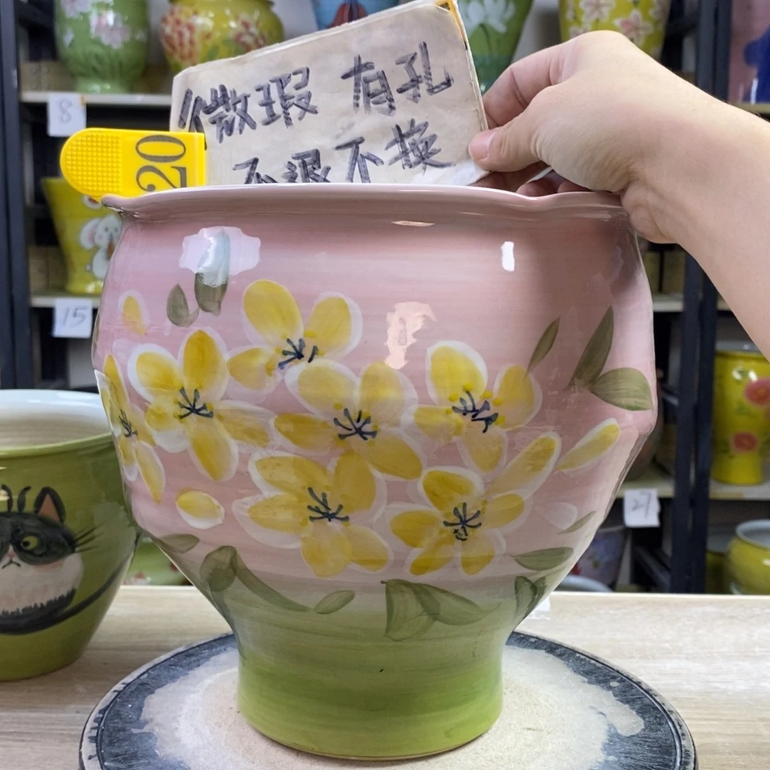 景德镇手工手绘陶瓷花盆