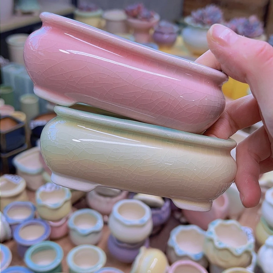 红陶陶瓷花盆当场满12包邮