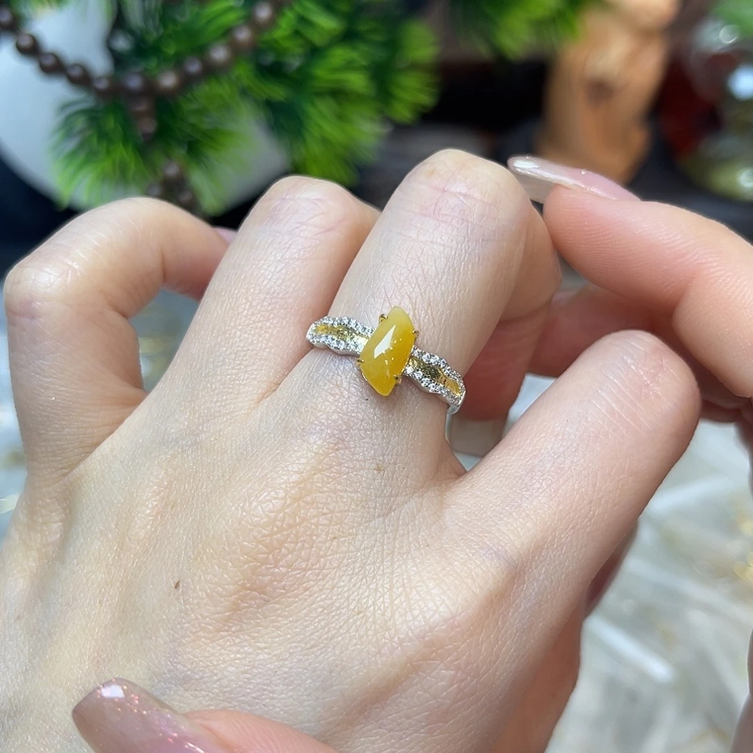 翡翠银S925镶嵌戒指