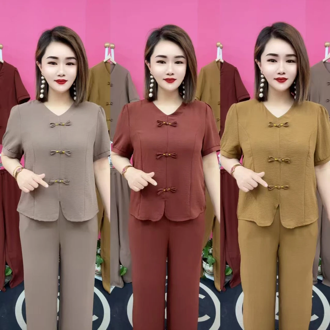 新款盘扣衣裤套装