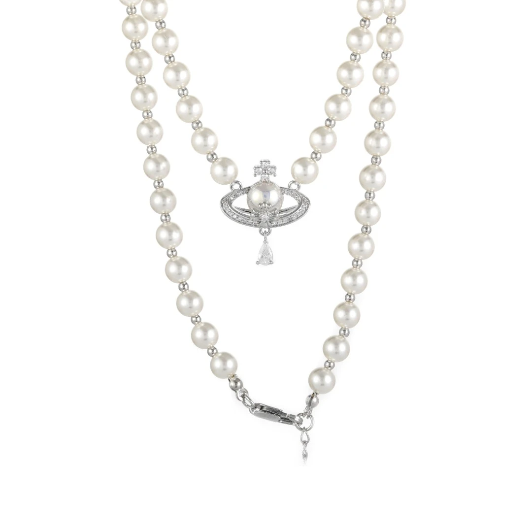 镀k金 星球气质白色轻奢时尚项链  1408