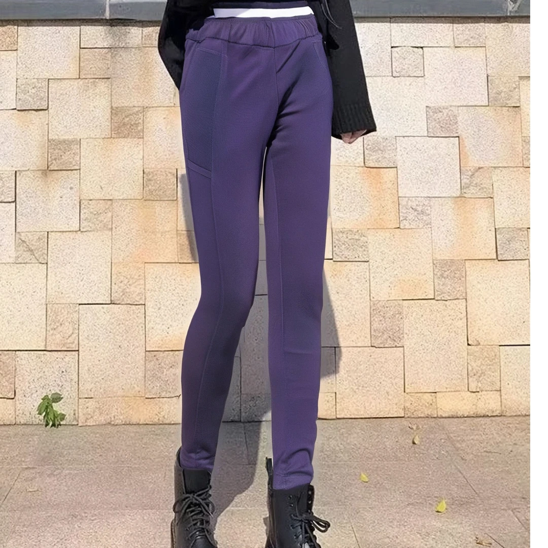 K5WBK260#松紧腰打底长裤小脚裤束脚铅笔裤女