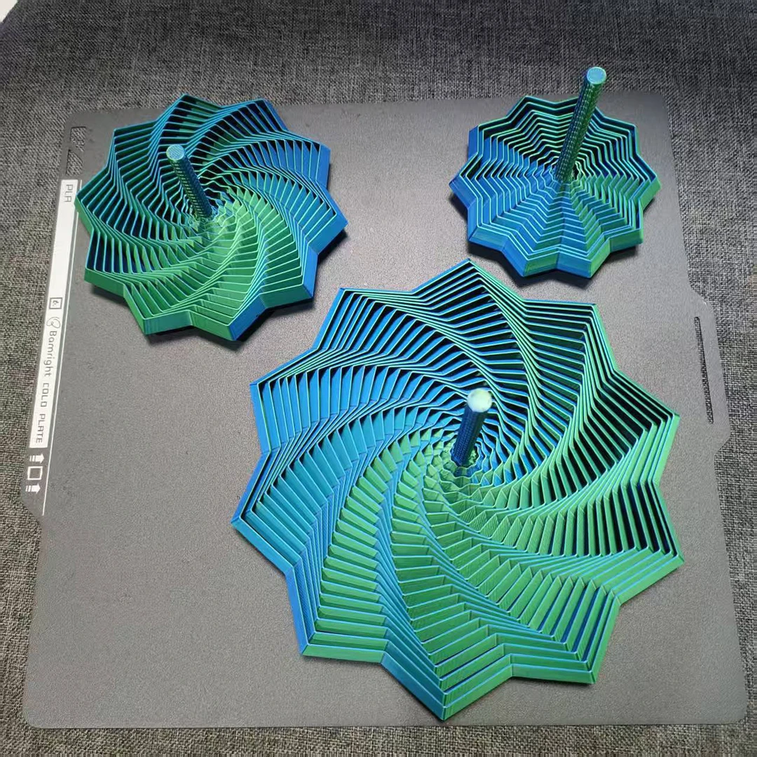 3D打印视错觉折叠儿童益智多边形萝卜塔解压螺旋立体烦躁之星解压
