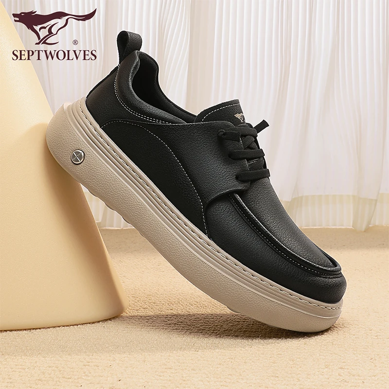 七匹狼男士皮鞋2025新款商务高端男鞋复古时尚工装鞋休闲皮鞋软底