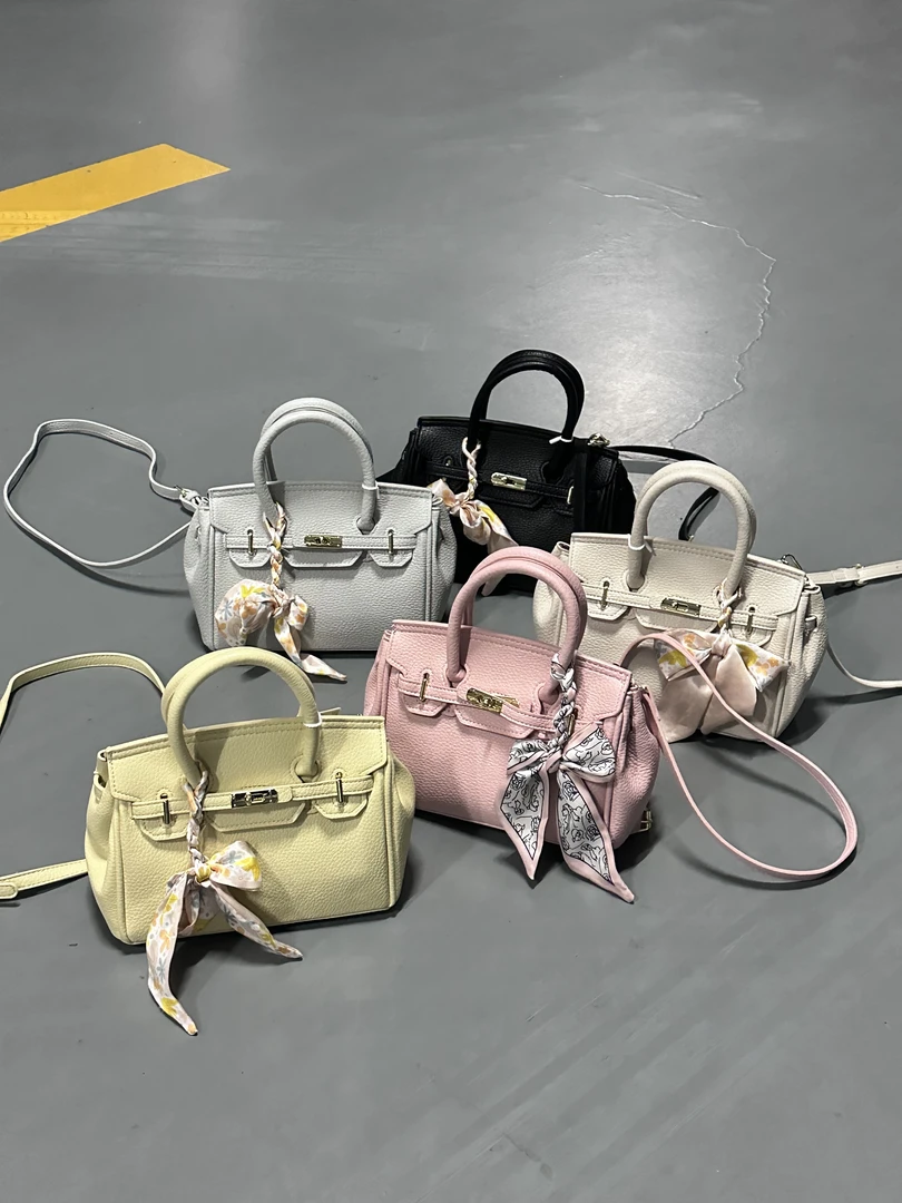 【带丝巾】小众设计手提女包包2025新款时尚铂金包百搭ins斜挎包