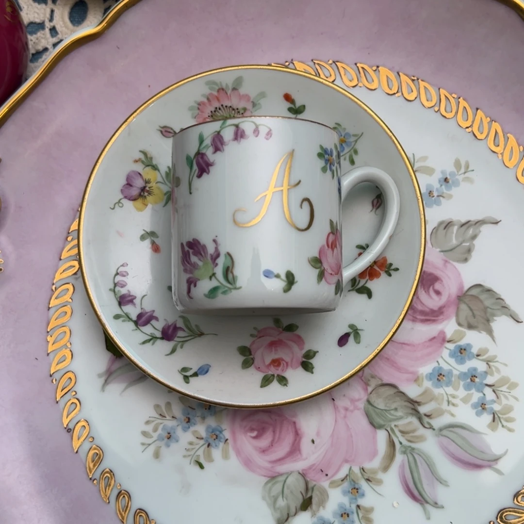 瓷片利摩日手绘摩卡杯