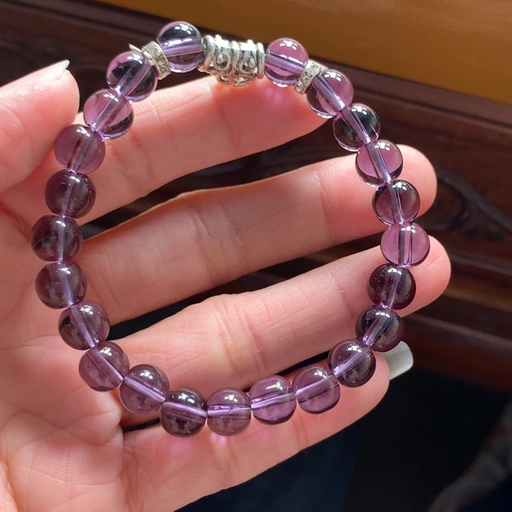 烟晶手链银S925镶嵌水晶