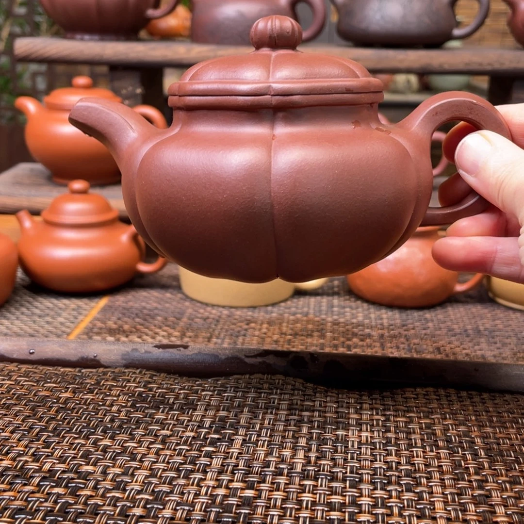 紫砂茶壶宜兴原矿紫砂手工制350