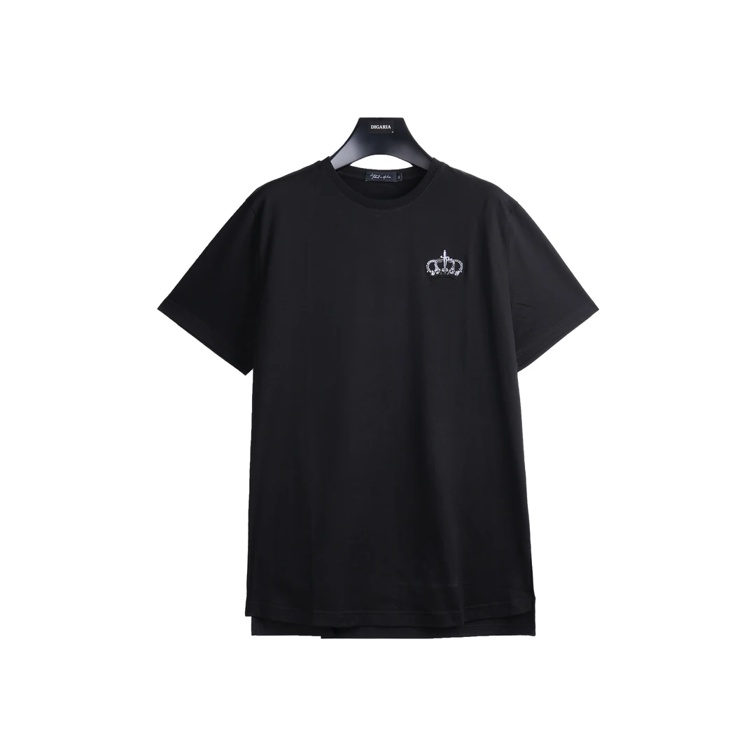 F&M新品男款夏季立体刺绣纯棉百搭时尚短袖T恤