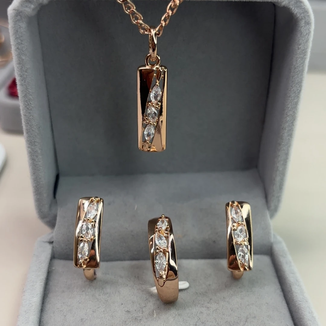 铜合金锆石耳饰 镀金排钻精致耳圈