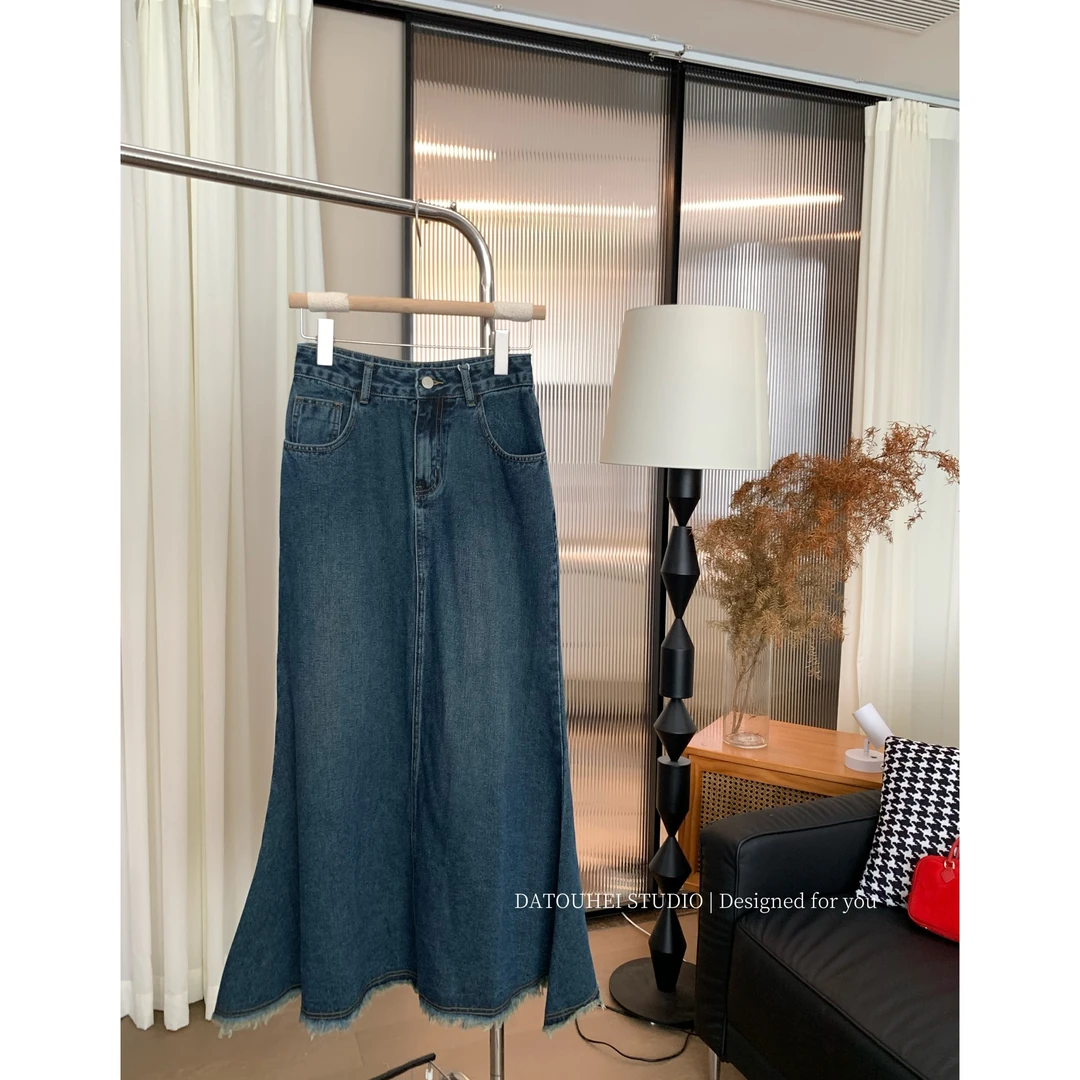 大头黑STUDIO【西海岸牛仔】2024女秋百搭复古牛仔半身裙D224Z15269