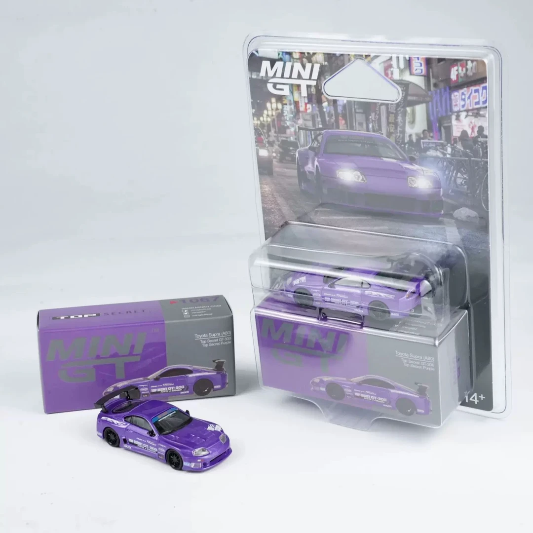 MINIGT 1:64 丰田速霸 Supra A80 紫 1067 车内摆件 汽车模型