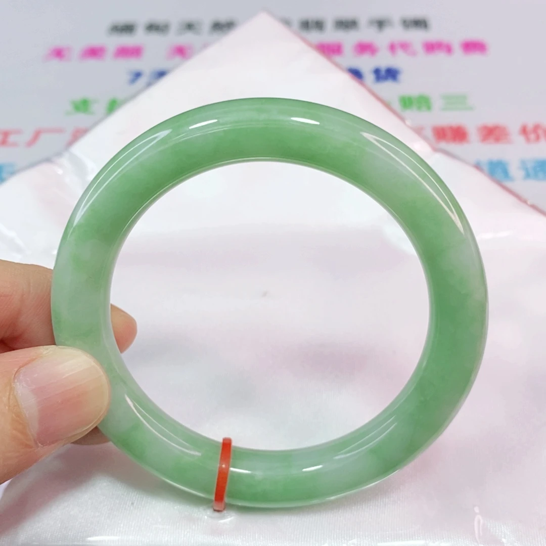 未镶嵌手镯翡翠53.6圈口圆条