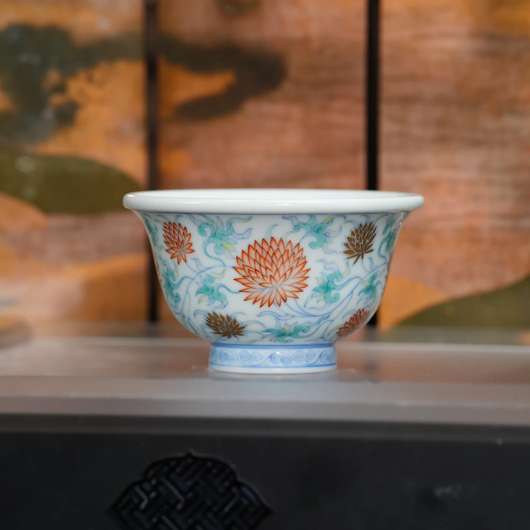 涂杏花丨红炉珍藏缠枝压手杯容量80cc