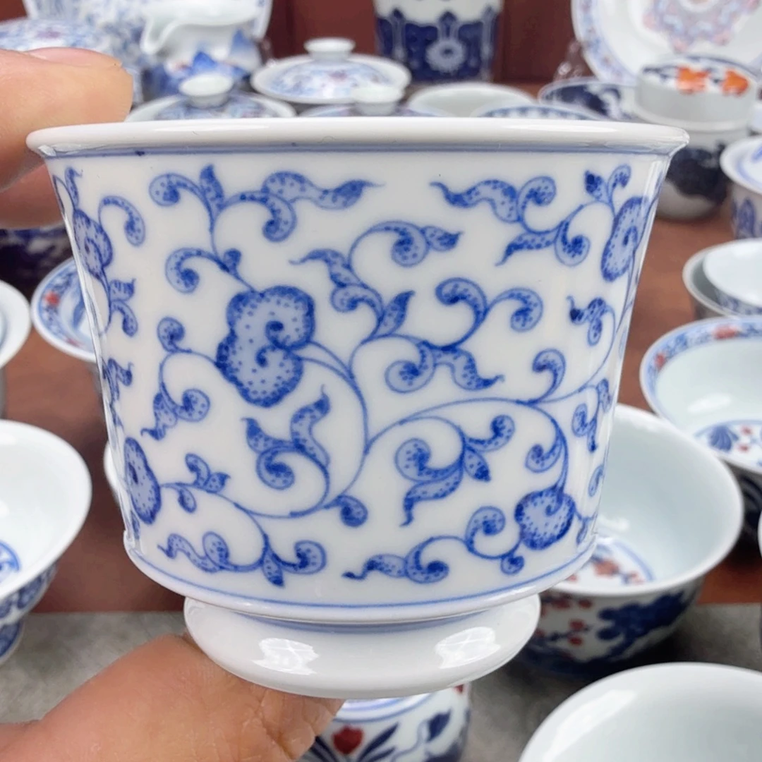 摆件陶青花瓷器单杯