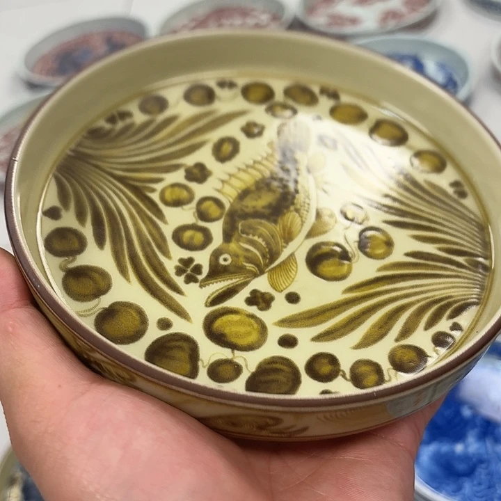 瓷片釉里金鱼藻大胡乘景德镇