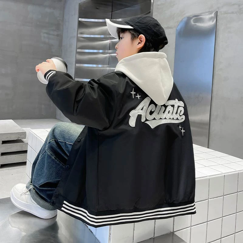 儿童装男童春装外套2025年新款男孩春季夹克中大童春秋洋气酷帅潮