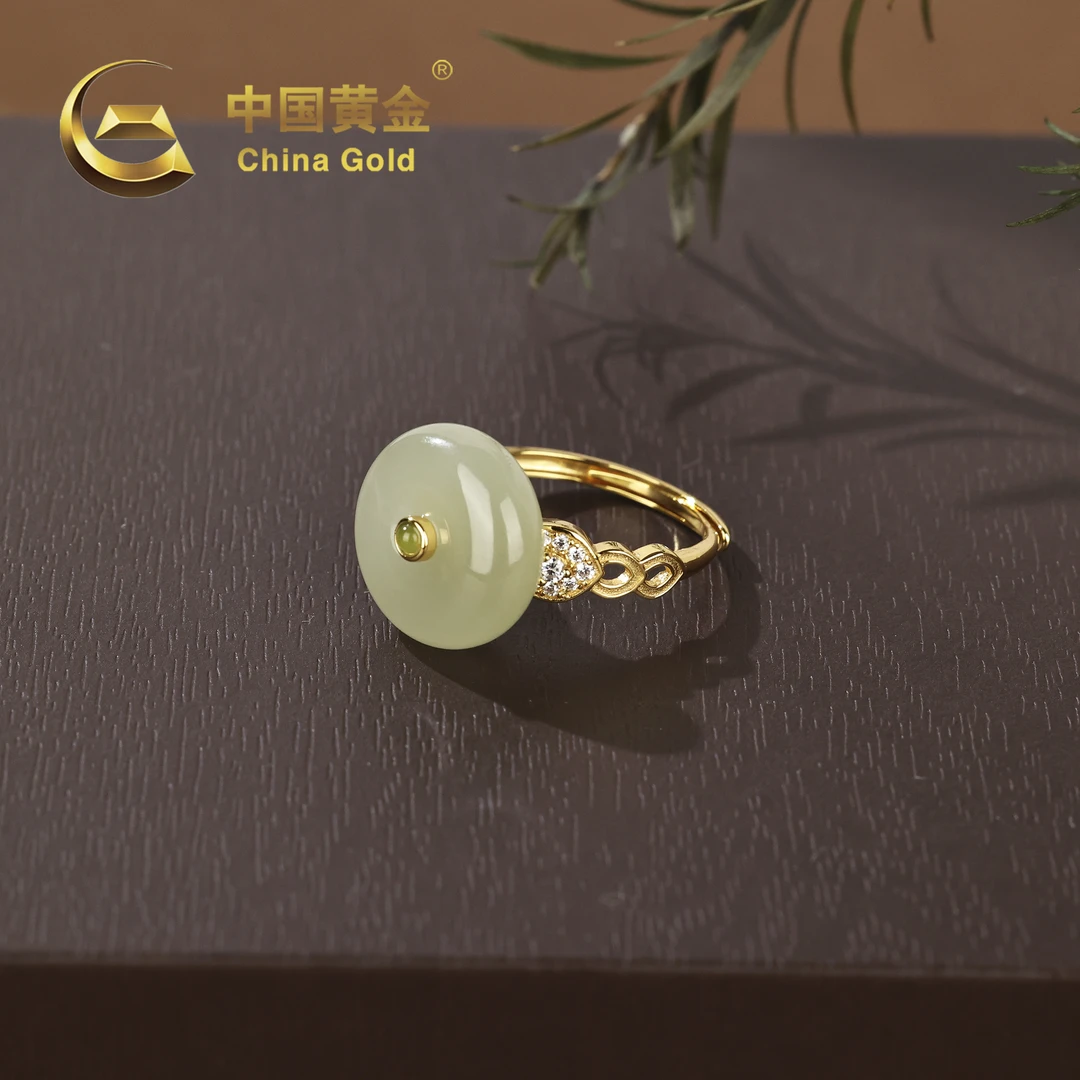 【中国黄金】晴阕 | 和田玉*戒指*S925银镶嵌-J714-Y