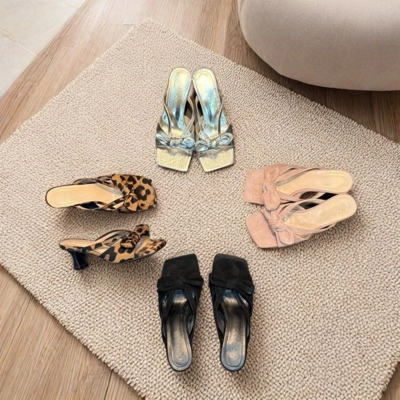 软底软面夏季新款外穿拖鞋女百搭时尚蝴蝶结休闲凉鞋法式凉拖鞋