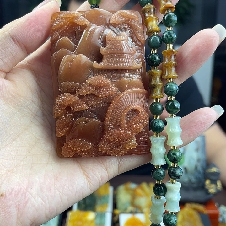 未镶嵌蛇纹石玉颈饰