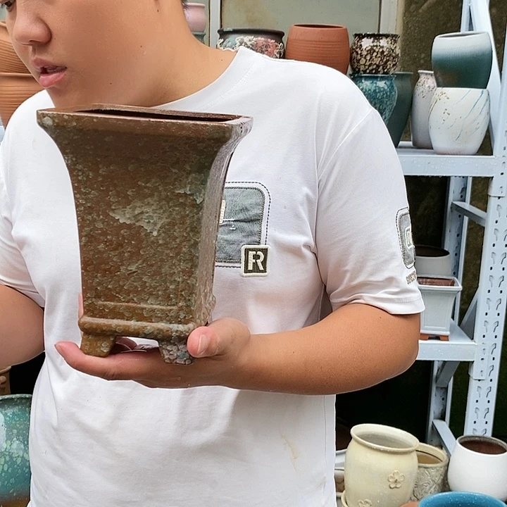 紫砂花盆口14高19福利