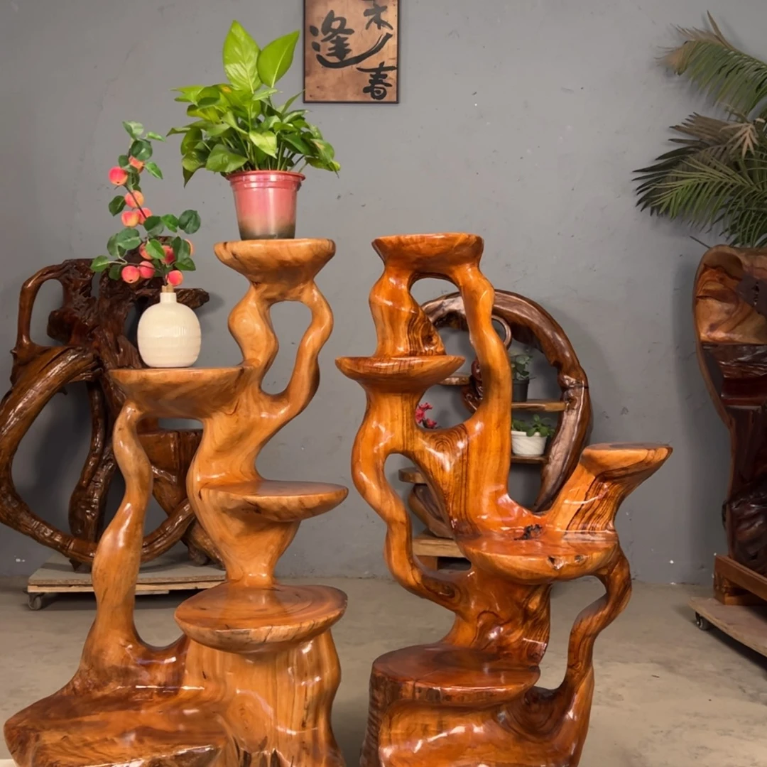 【闪购商品】开*根雕花架