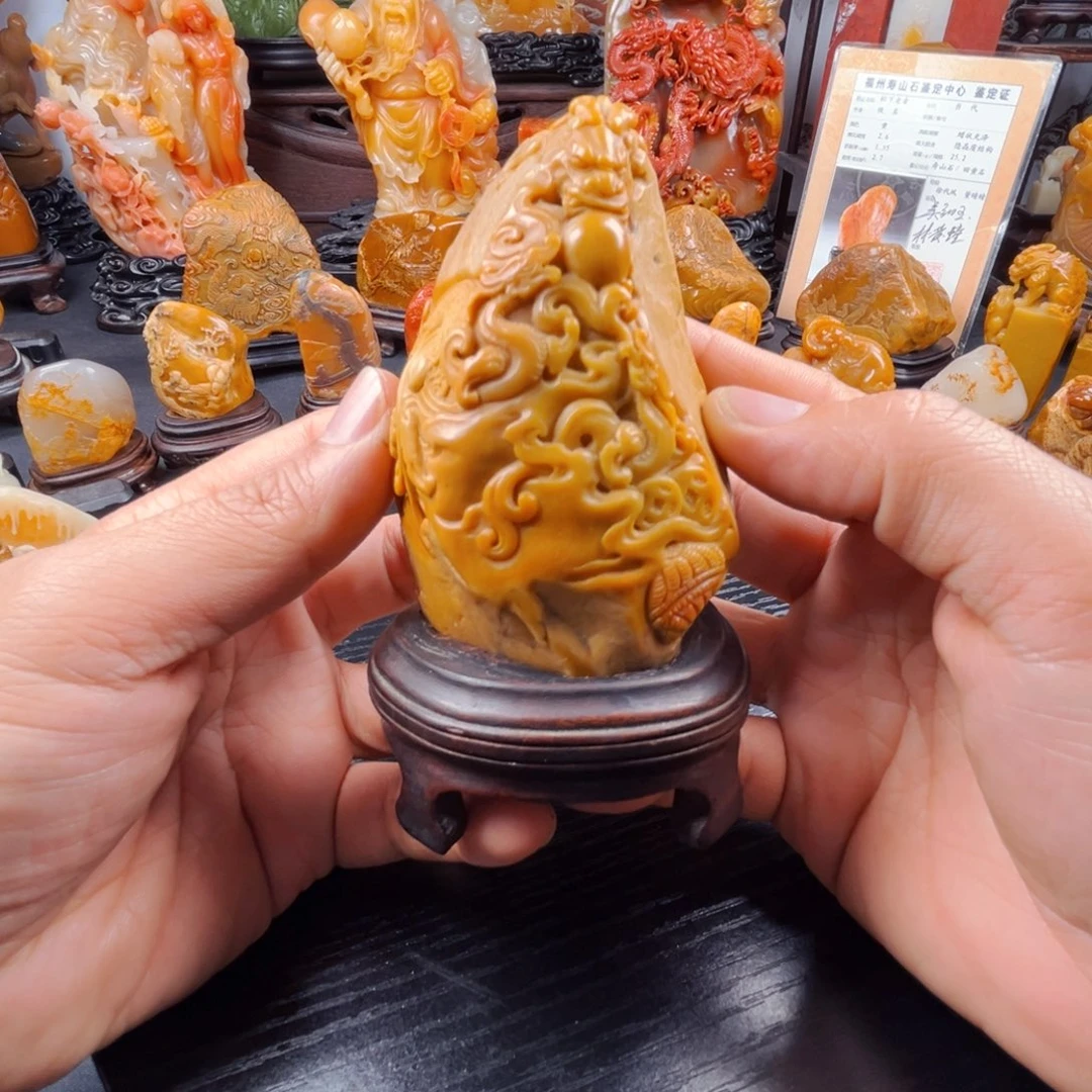 寿山石牛蛋田摆件